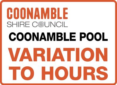 Coonamble Pool hours this Sunday and Easter weekend